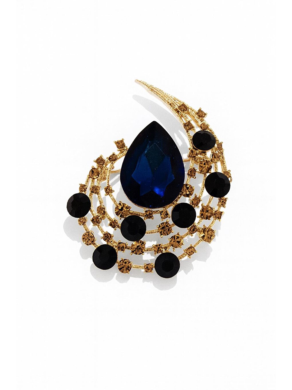 Mavi Taşlı Samanyolu Broş Yaka İğnesi-1