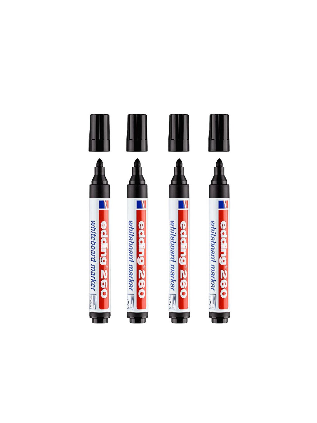 260 Beyaz Yazı Tahtası Kalemi Siyah 4 Lü Set