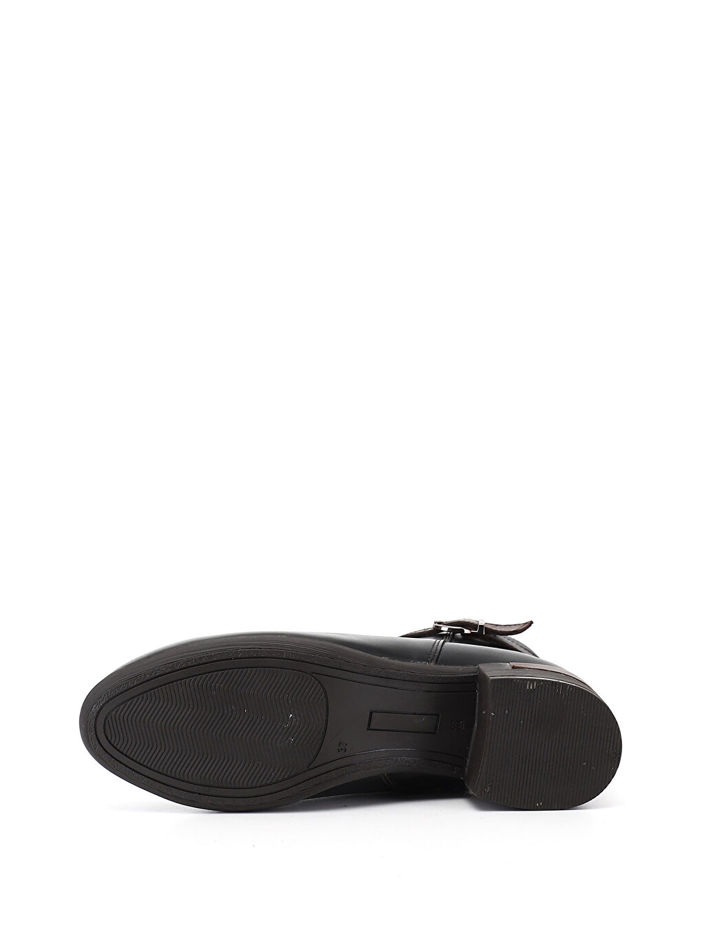 Siyah Kadın SİYAH Fermuarlı Kalın Topuklu Hakiki Deri Bot-4