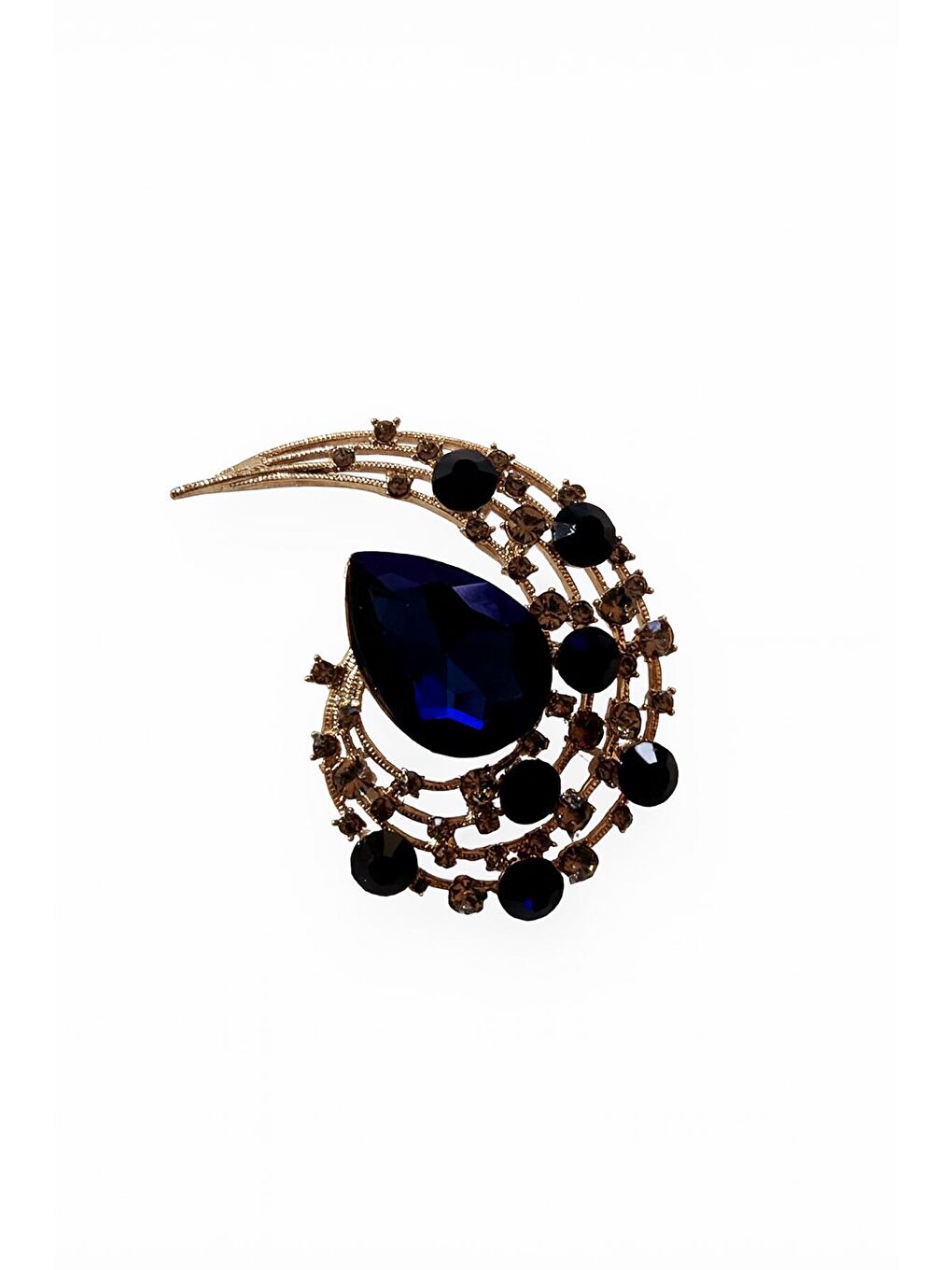 Mavi Taşlı Samanyolu Broş Yaka İğnesi-3