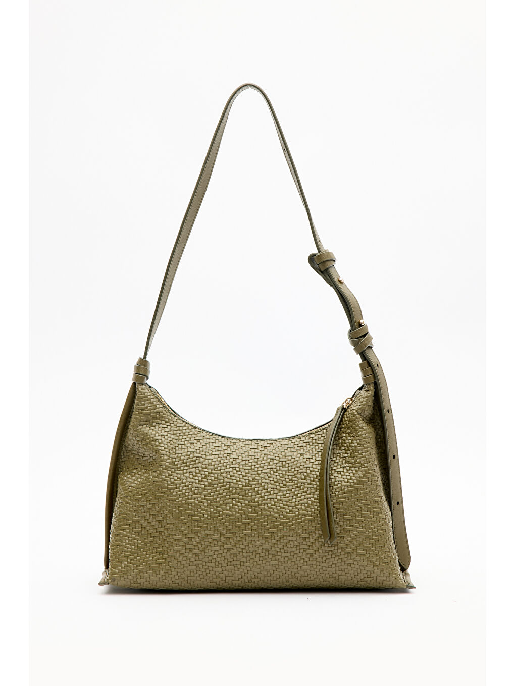 Dokulu Deri Omuz Çantası Yağ Yeşili