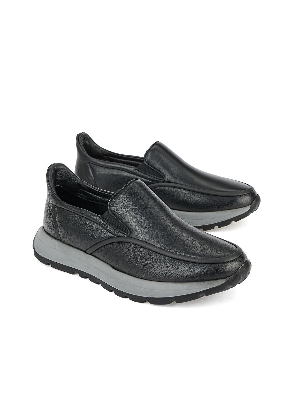 Erkek Hakiki Deri Kolay Giyilir Konfor Ayakkabı 15310Z1102 Siyah