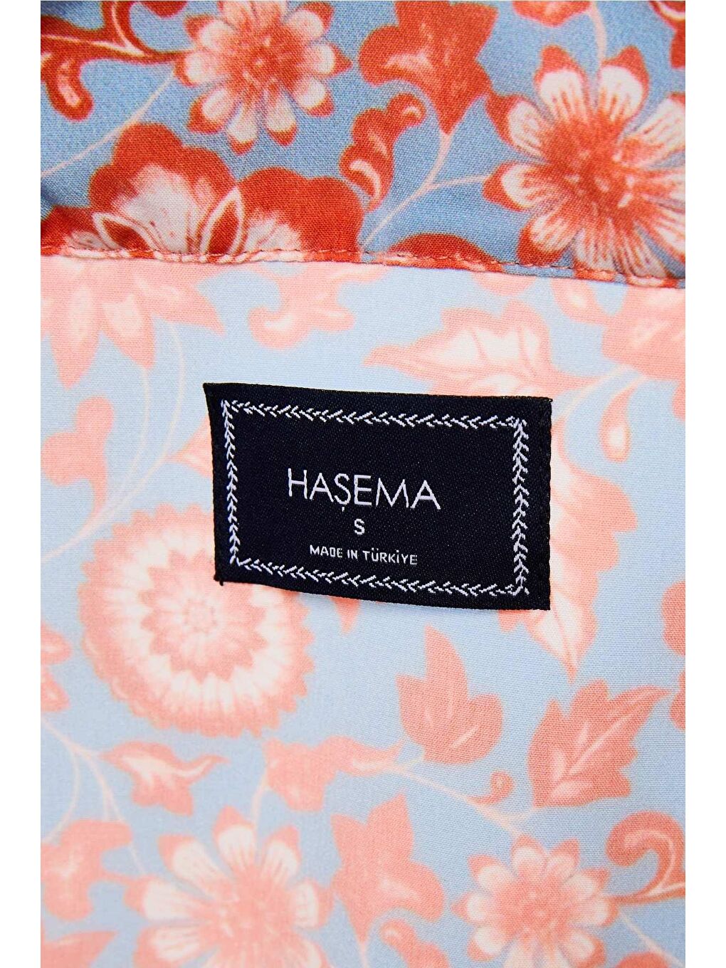 Esila Mavi Kırmızı Çiçek Desenli 5 Parça Tam Tesettür Mayo Takımı 2934-6