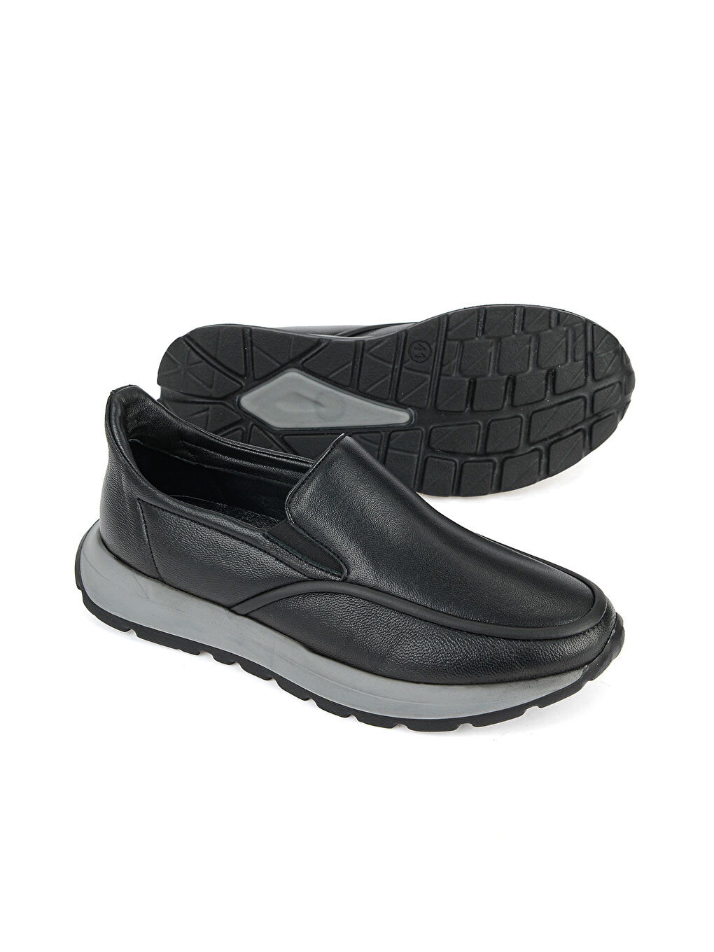 Erkek Hakiki Deri Kolay Giyilir Konfor Ayakkabı 15310Z1102 Siyah-3