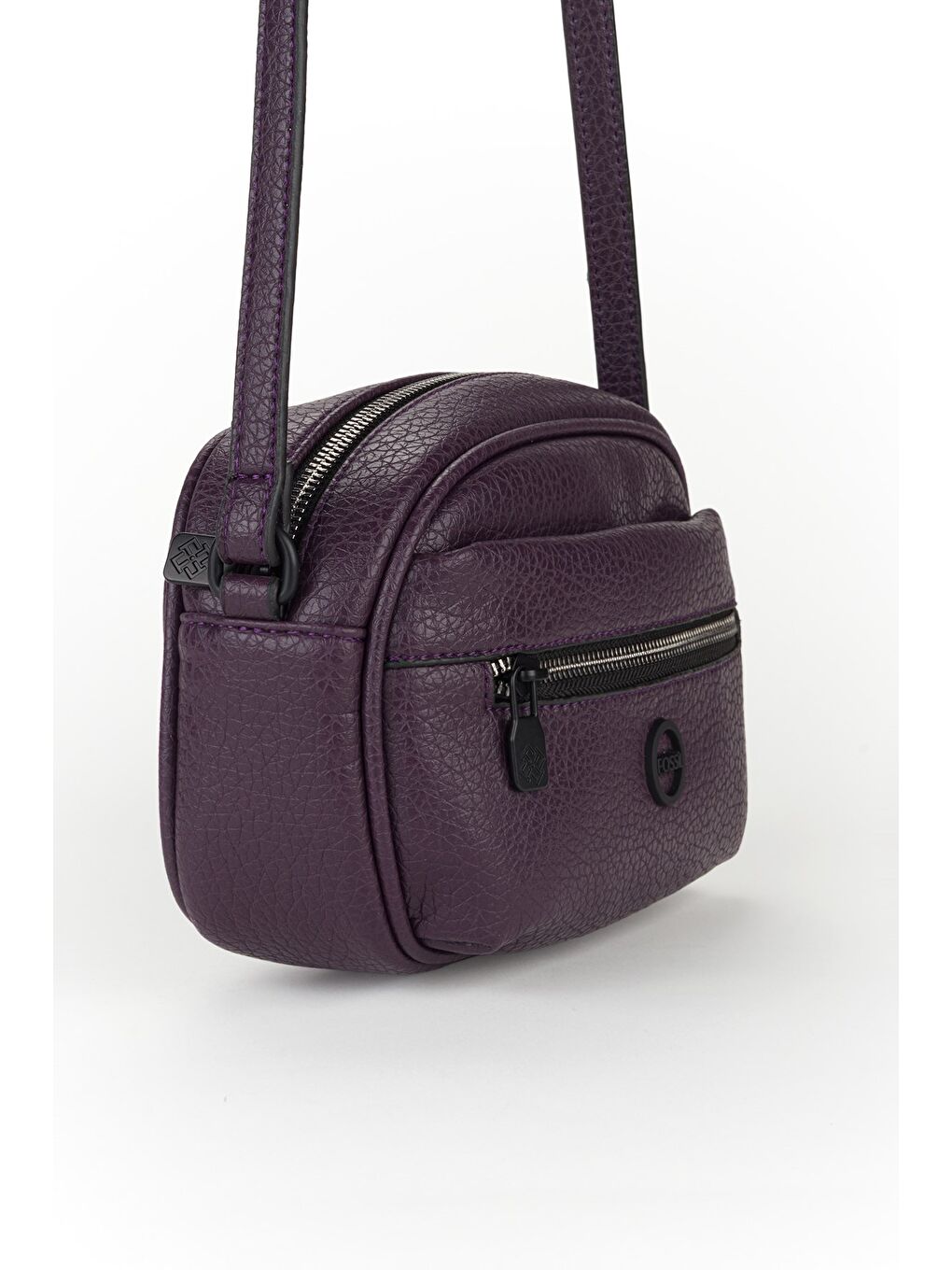 Mürdüm Kadın Fermuarlı Mini Çapraz Omuz Çantası-2