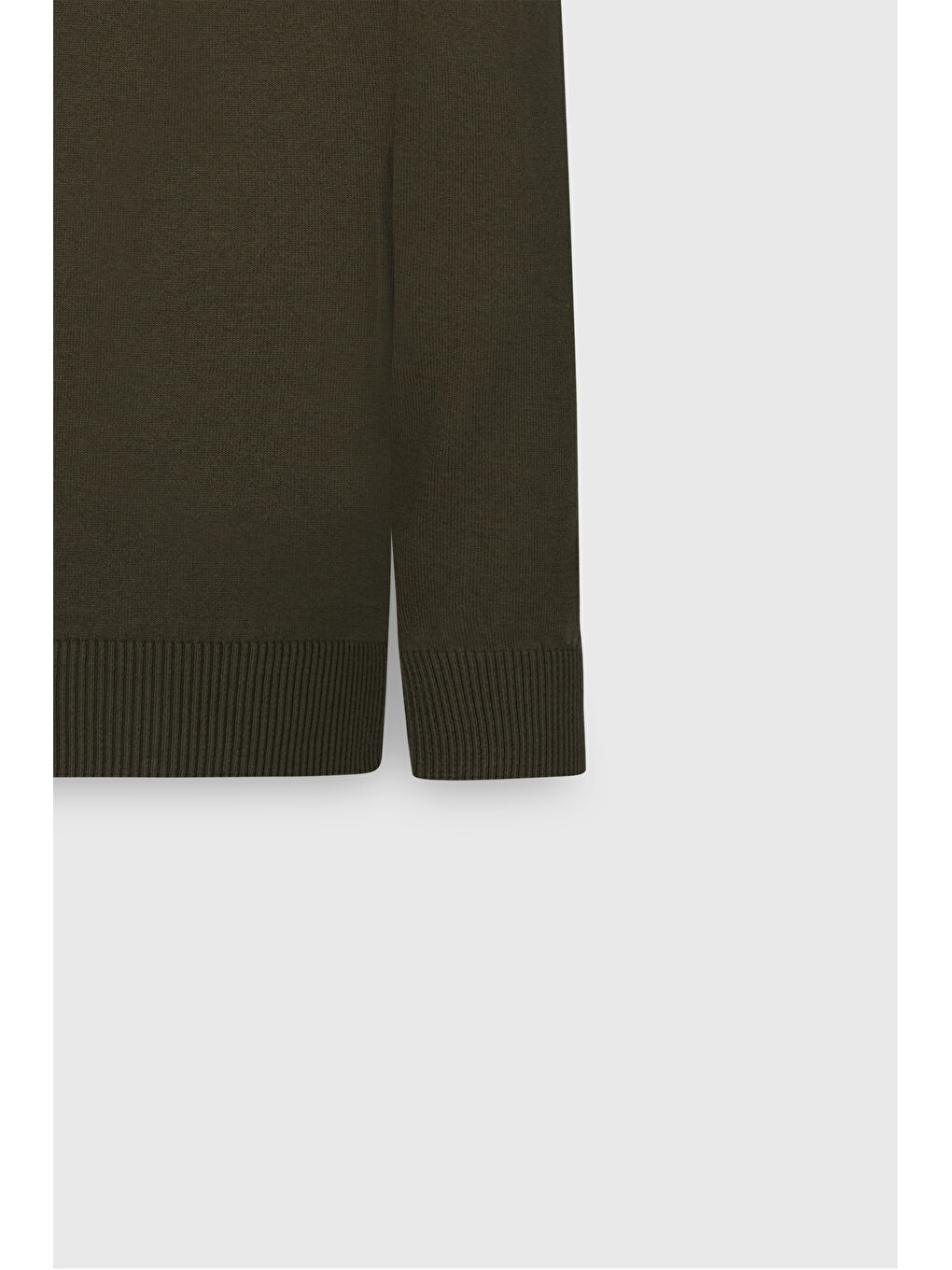 Erkek Haki Pamuklu Standart Fit Normal Kesim Tam Balıkçı Yaka Basic Triko Kazak-9