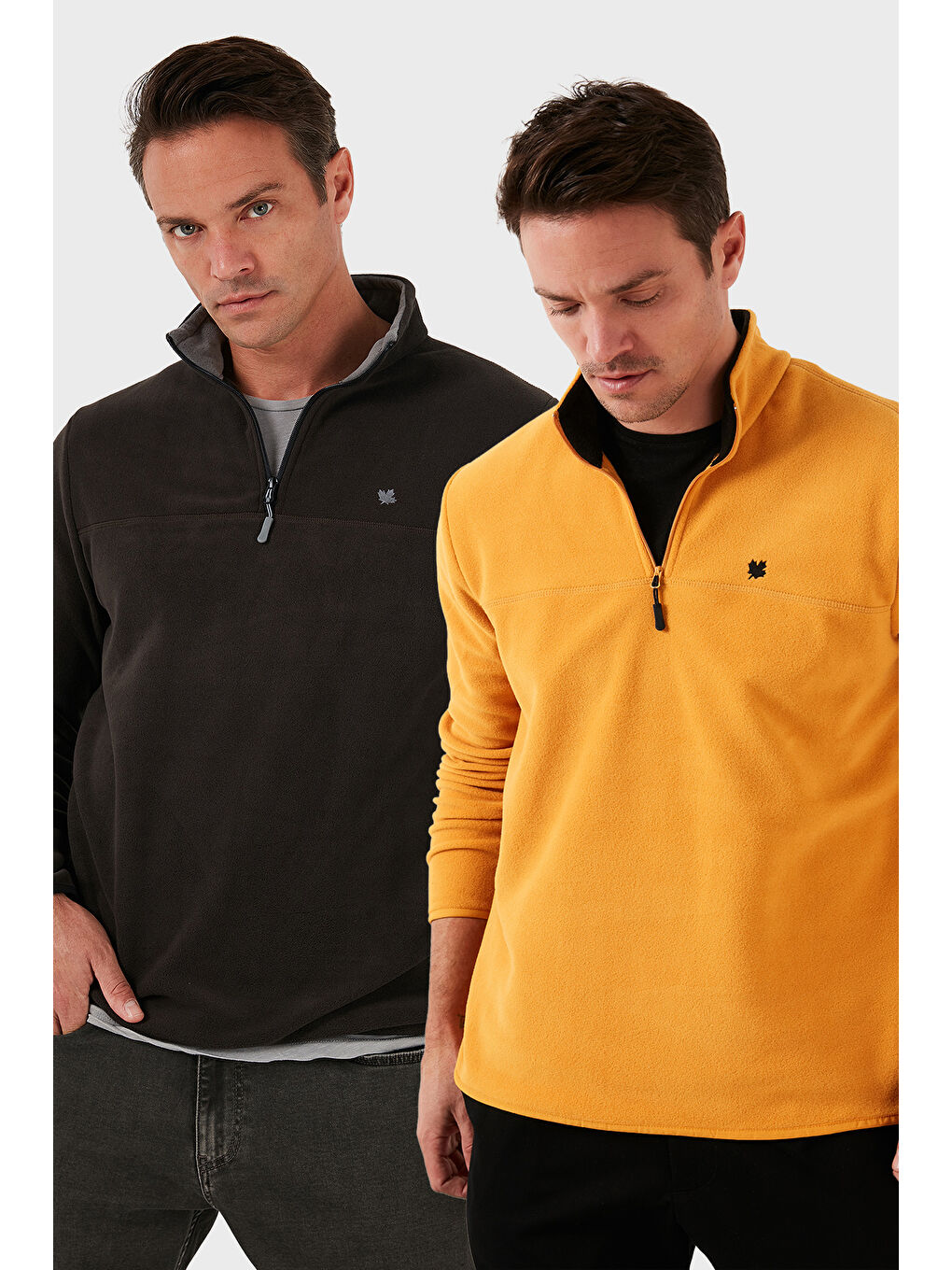 Antrasit Slim Fit Anti-Pilling Tüylenme Yapmayan Şardonlu Soğuk Geçirmez 2'li Paket Polar 5906001S2