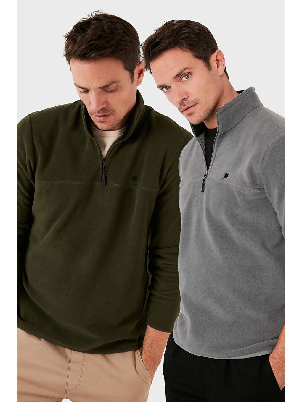 Gri Slim Fit Anti-Pilling Tüylenme Yapmayan Şardonlu Soğuk Geçirmez 2'li Paket Polar 5906001S2