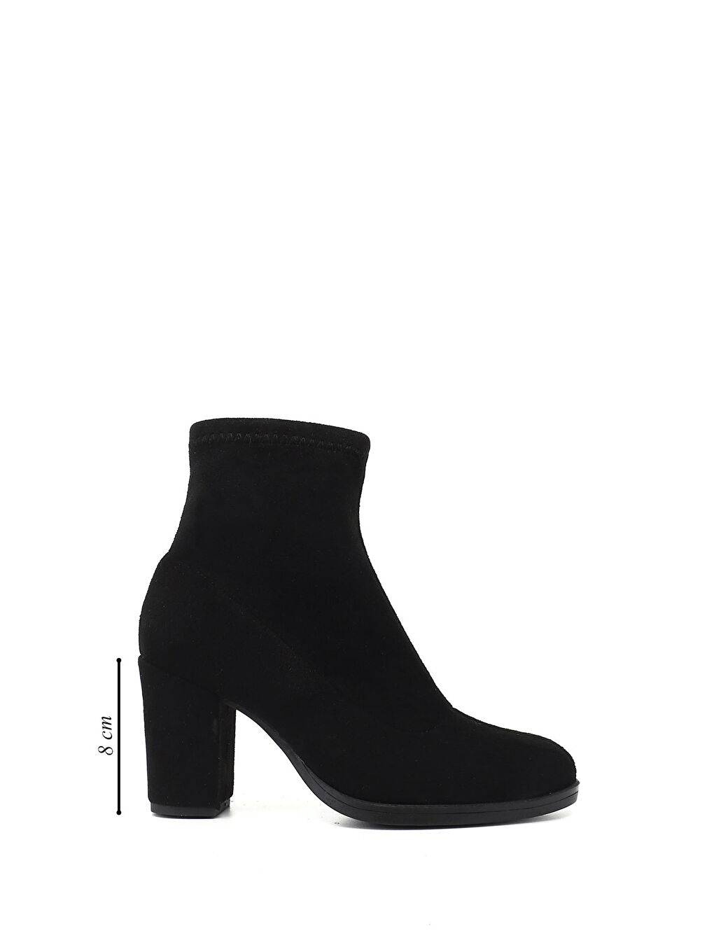 Siyah Kadın SİYAH MELANJ Fermuarlı Kalın Topuklu Bot-1