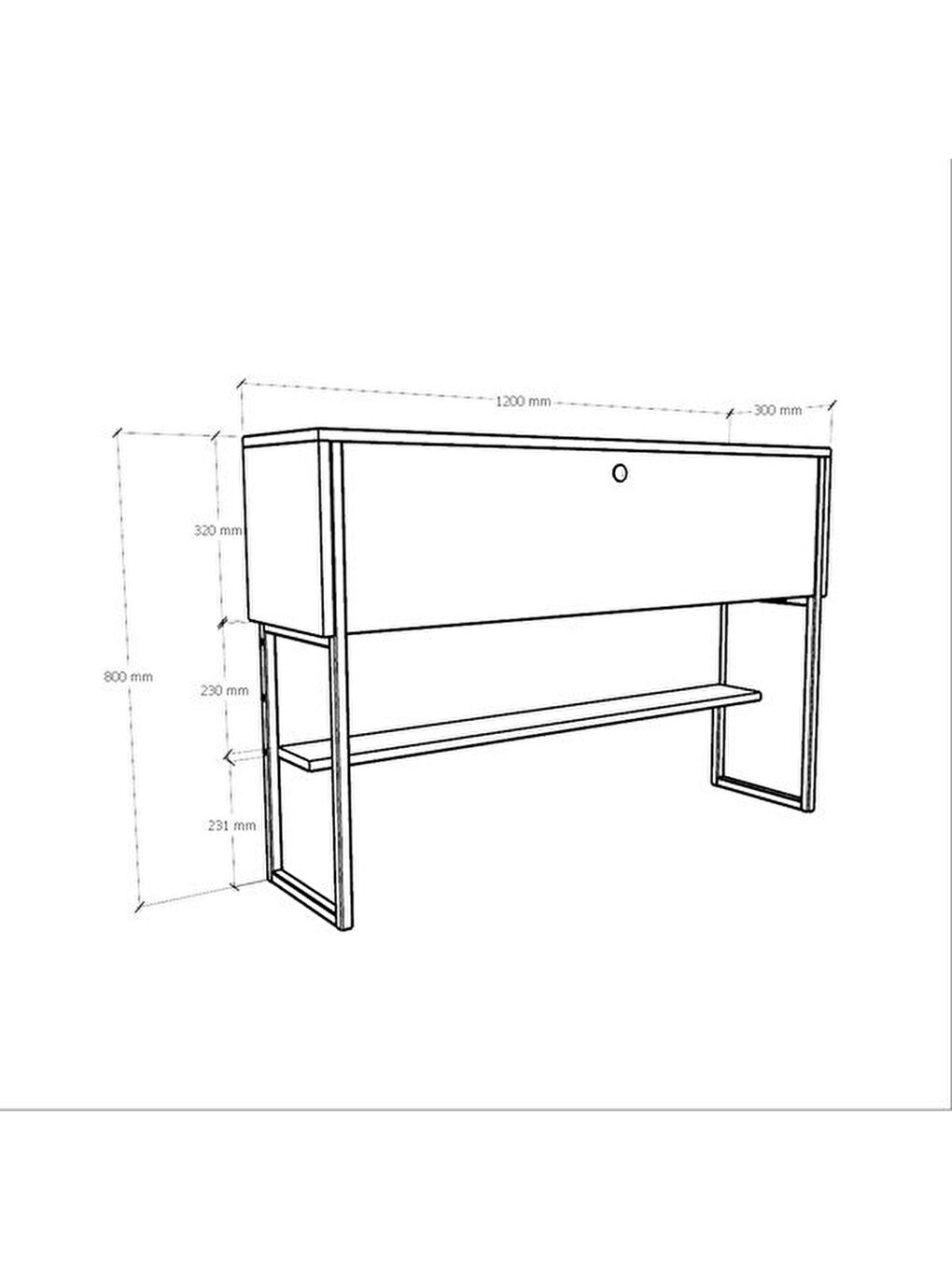 Karışık Artemis Dresuar - Traverten / Altın - 80x30x120 cm-1