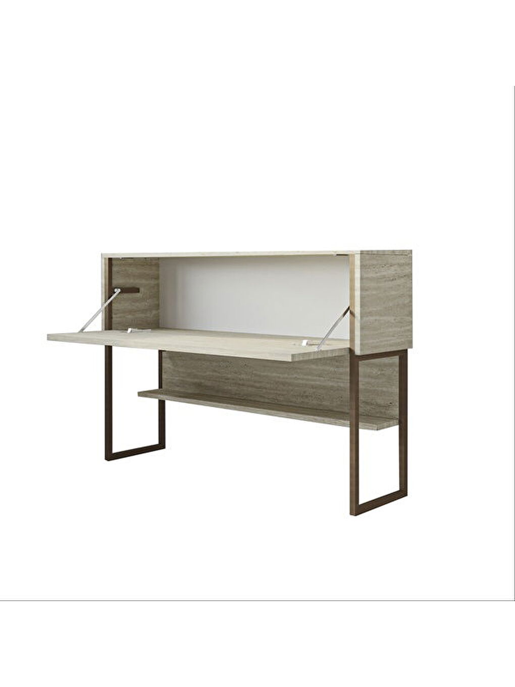 Karışık Artemis Dresuar - Traverten / Altın - 80x30x120 cm-2