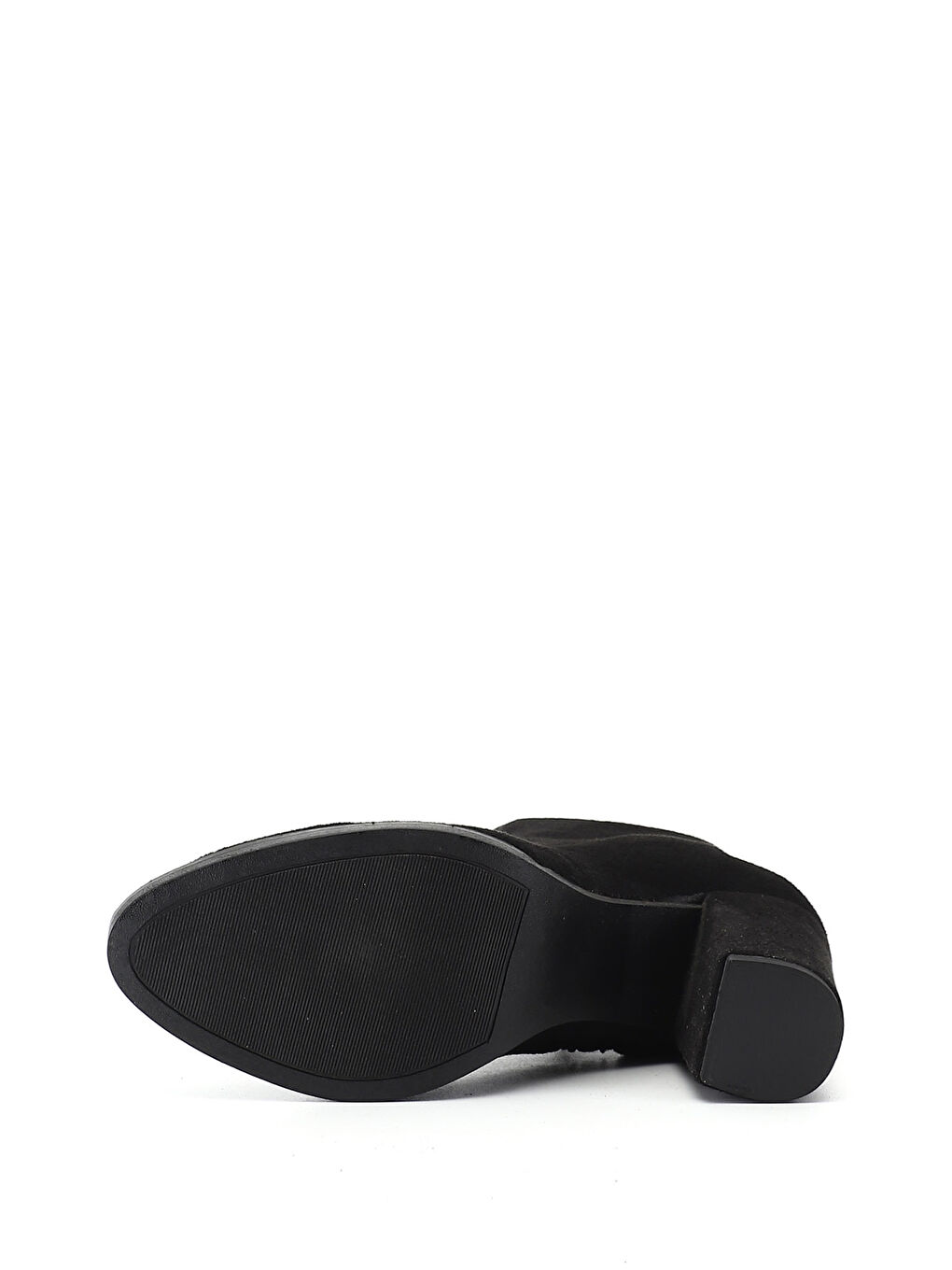 Siyah Kadın SİYAH MELANJ Fermuarlı Kalın Topuklu Bot-4