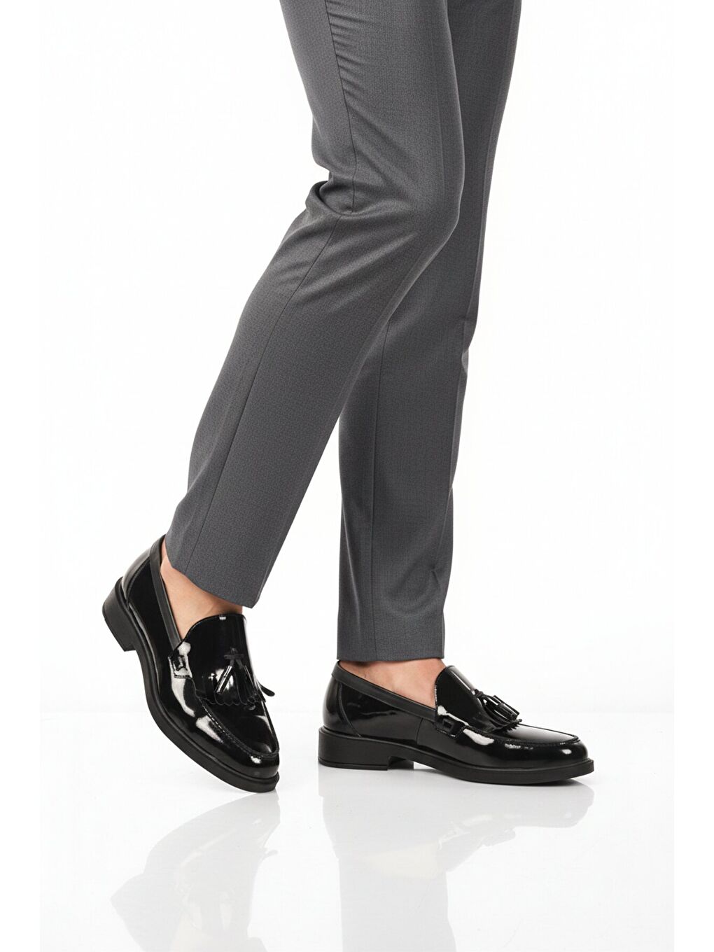 Siyah Rugan Hakiki Deri Erkek Casual Ayakkabı 2208 M-1