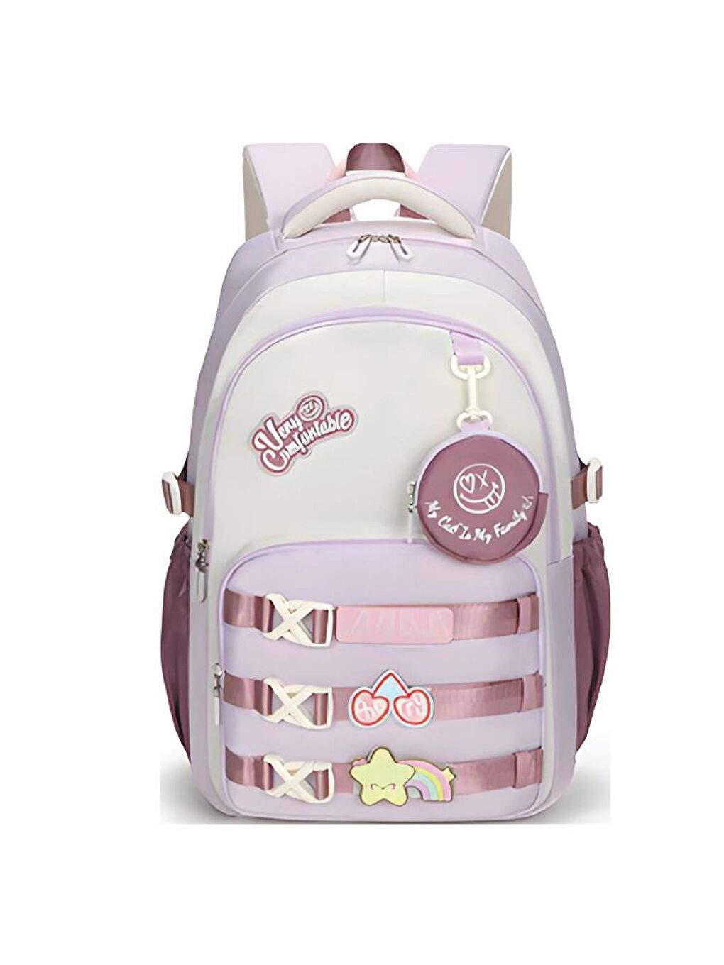 3 Bölmeli Very Comfort Kolej Okul Sırt Çantası Mürdüm-Lila (MU-1766)