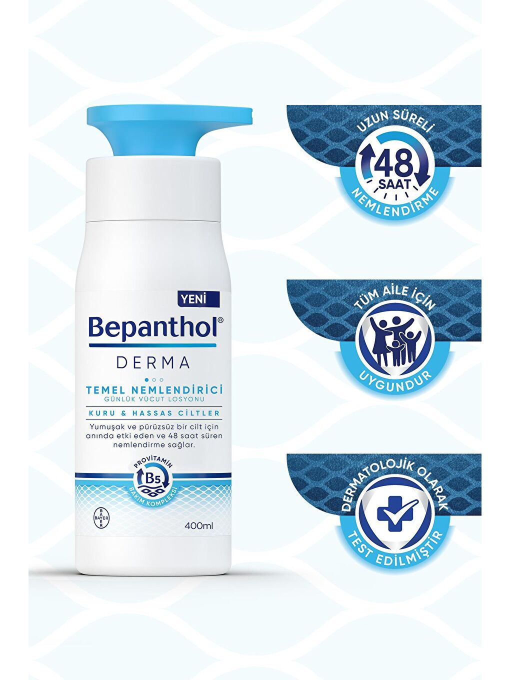 Bepanthol Şeffaf Derma Temel Nemlendirici Losyon 400 ml + Tuvana Büyükçınar Tasarımlı Şal Hediyeli - 8