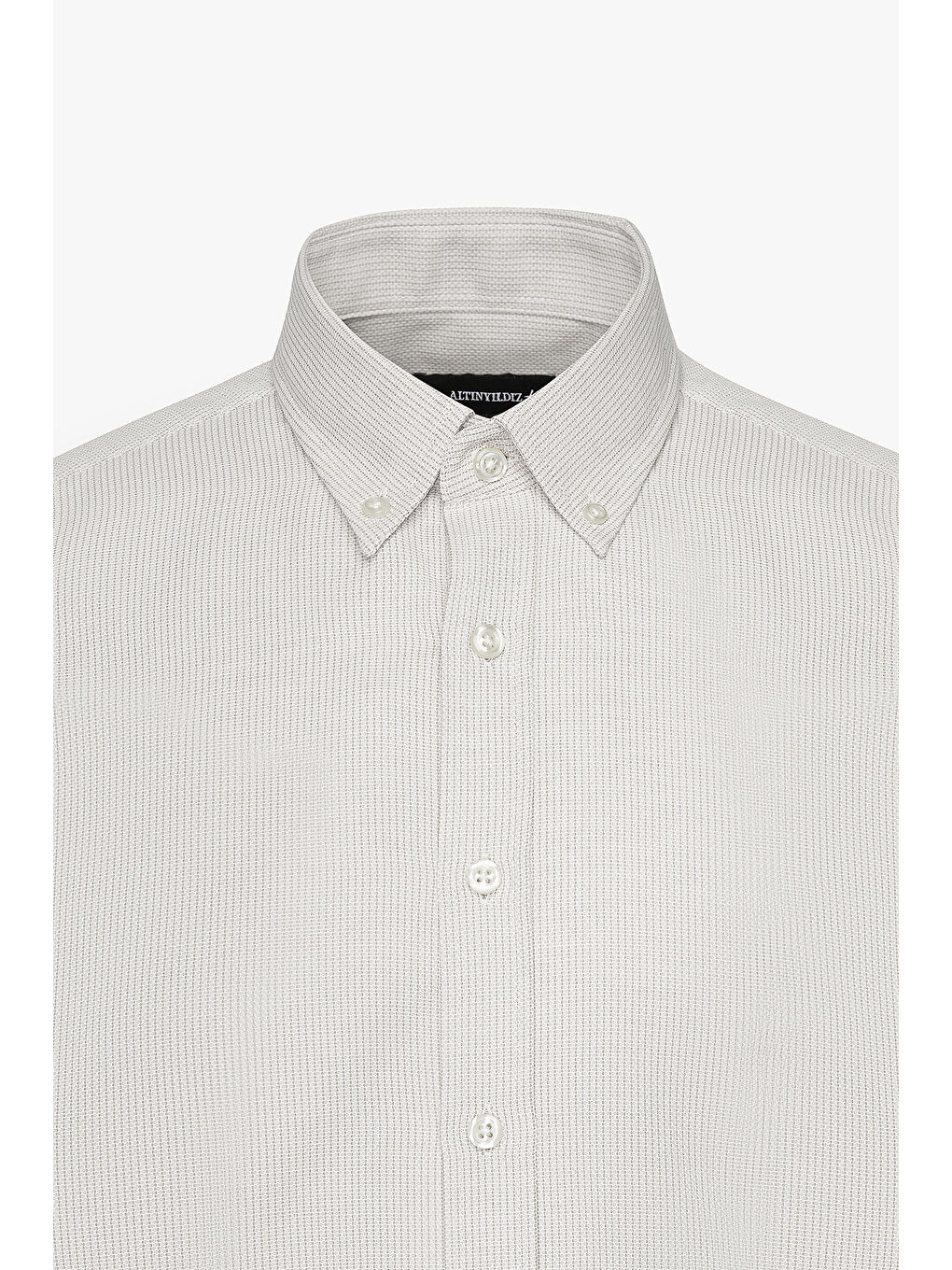 Erkek Bej Slim Fit Dar Kesim Klasik Yaka Pamuklu Armürlü Gömlek-6