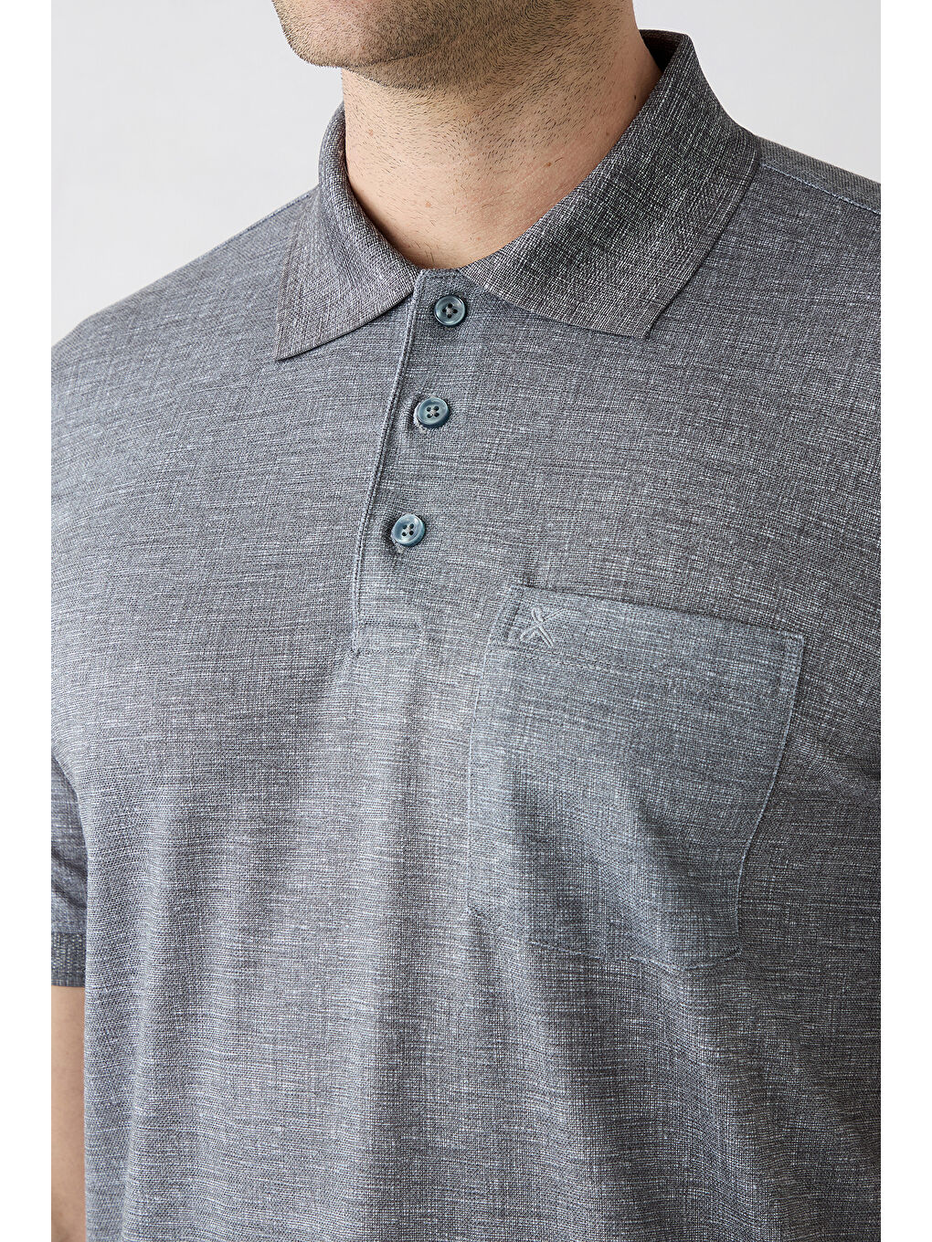 Siyah Regular Fit Desenli Nakışlı Cepli Düğmeli Polo Yaka Tişört-3