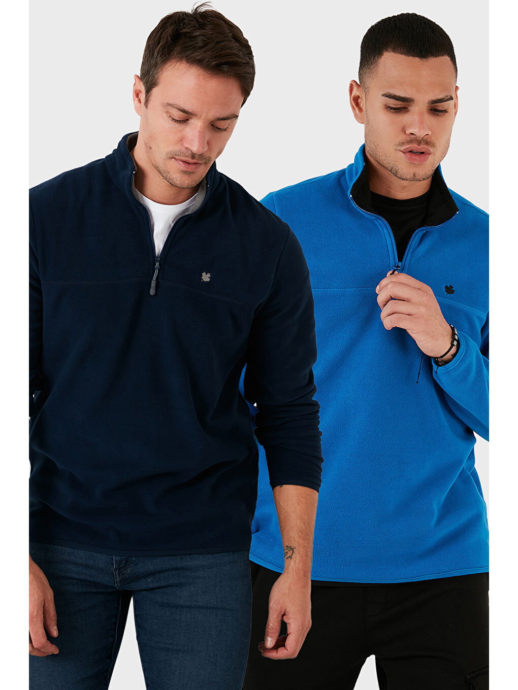 Lacivert Slim Fit Anti-Pilling Tüylenme Yapmayan Şardonlu Soğuk Geçirmez 2'li Paket Polar 5906001S2