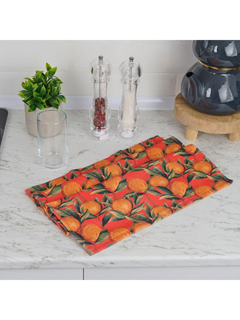 Soft Randig Mutfak Havlusu - Turuncu - 40x66 cm