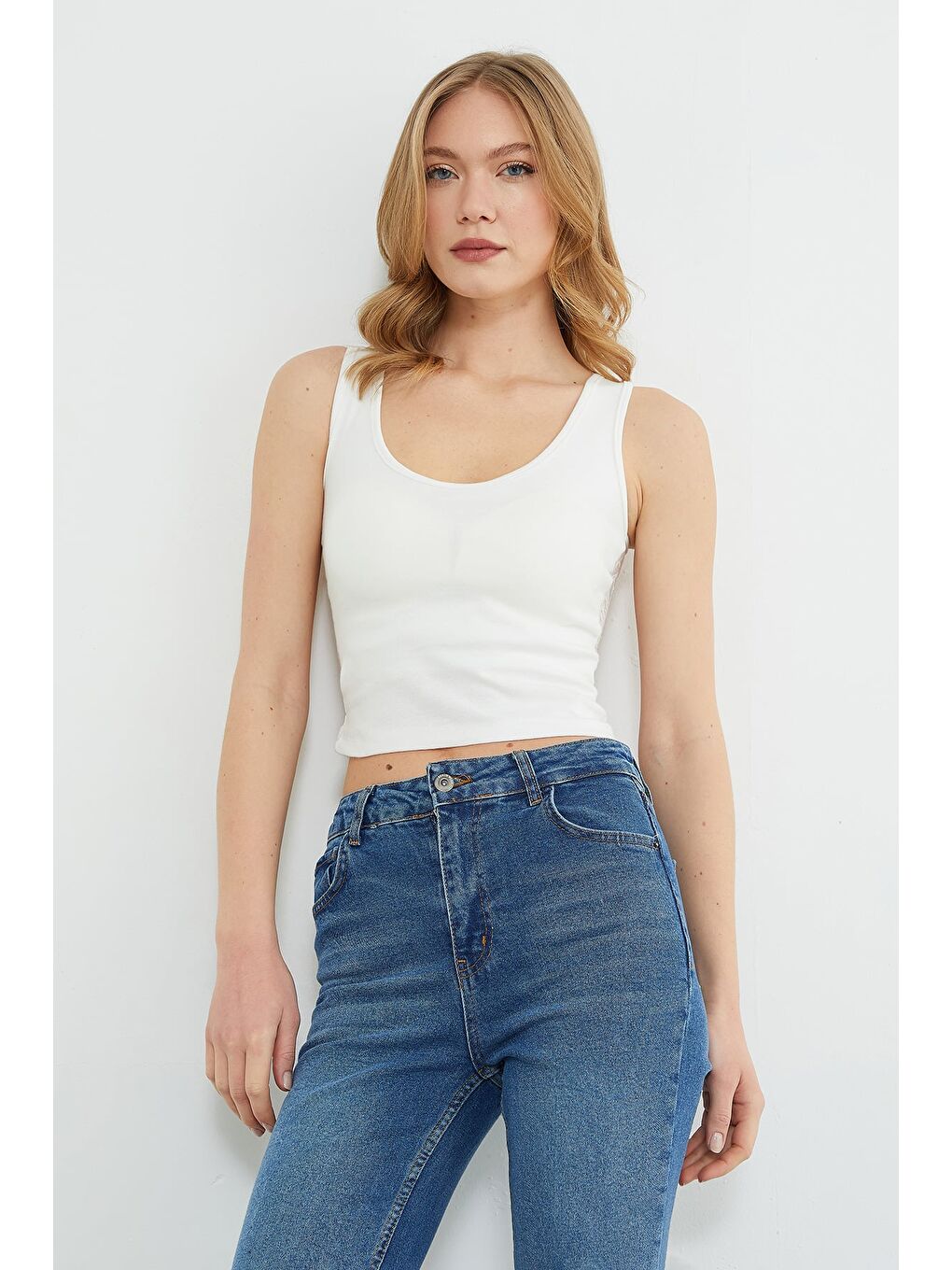 Ekru Arkası Dantelli Transparan Kaplı Bluz