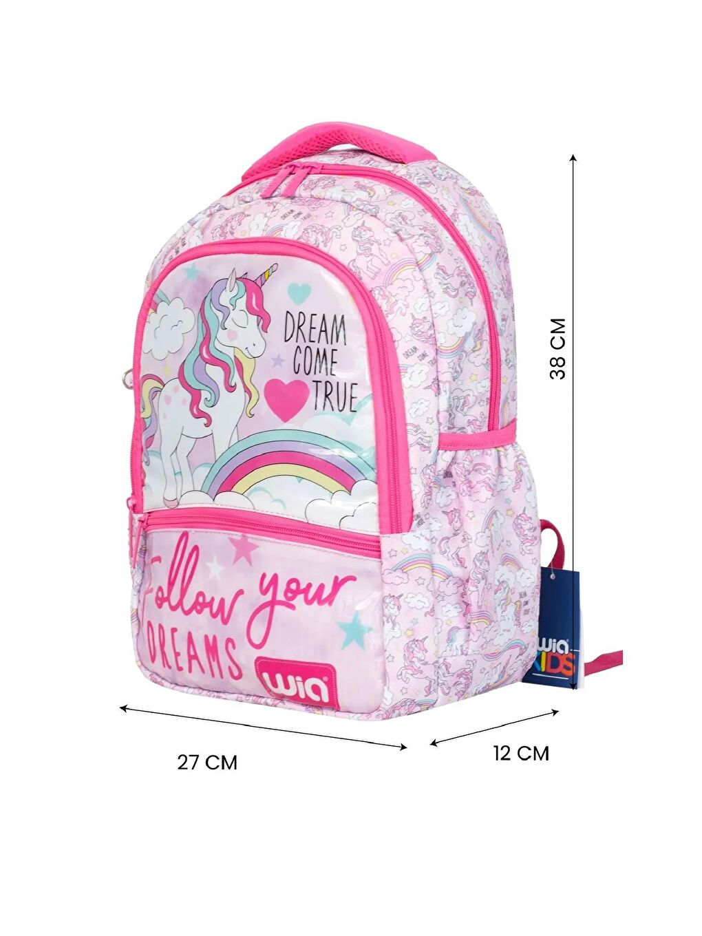 3 Bölmeli  Çanta Seti Pembe(Okul Çantası+Termoslu Beslenme Çantası+Kalemlik)-4