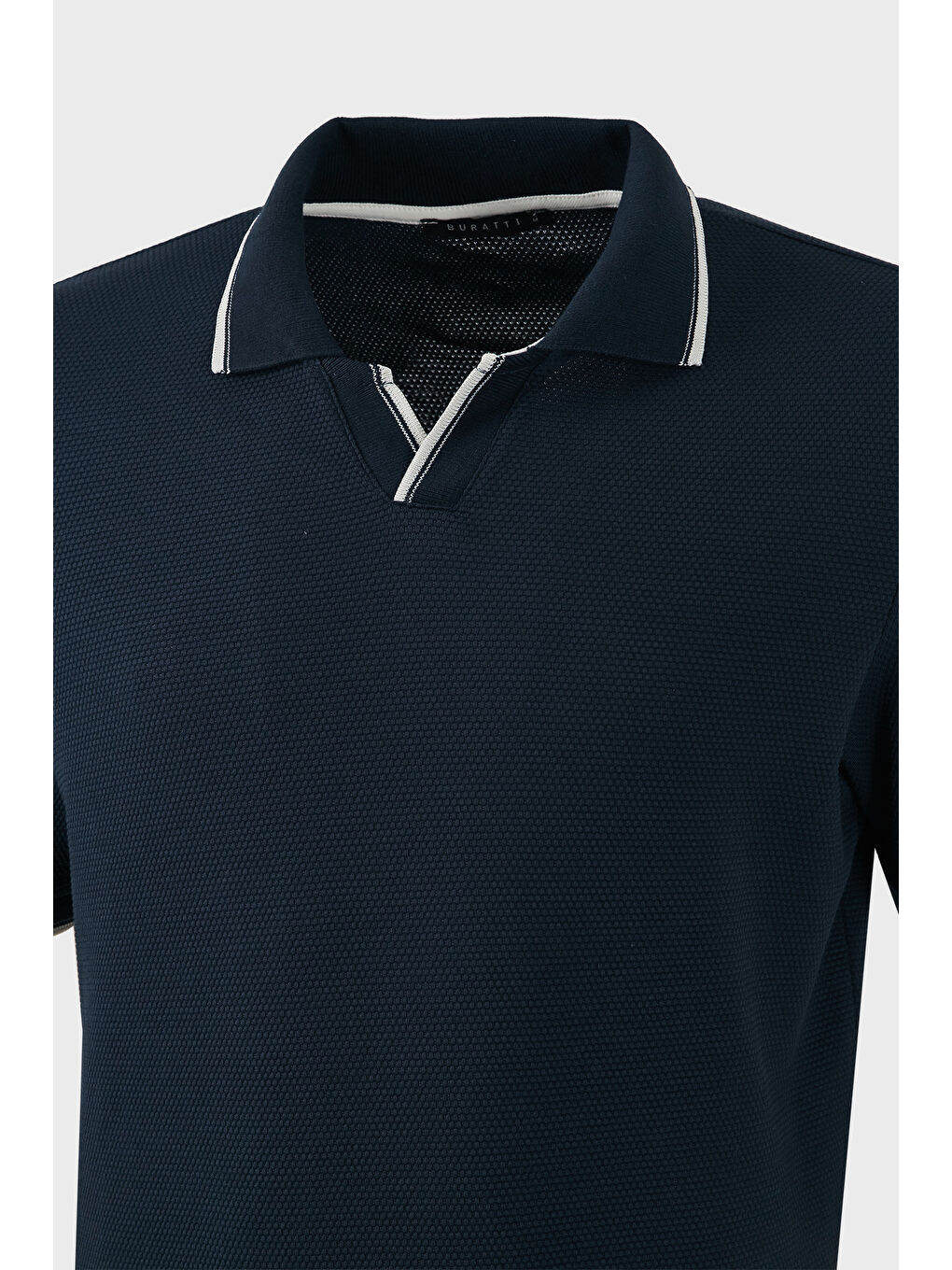 İndigo Streç Pamuklu Regular Fit Şerit Detaylı Polo Yaka Tişört 5902768-2