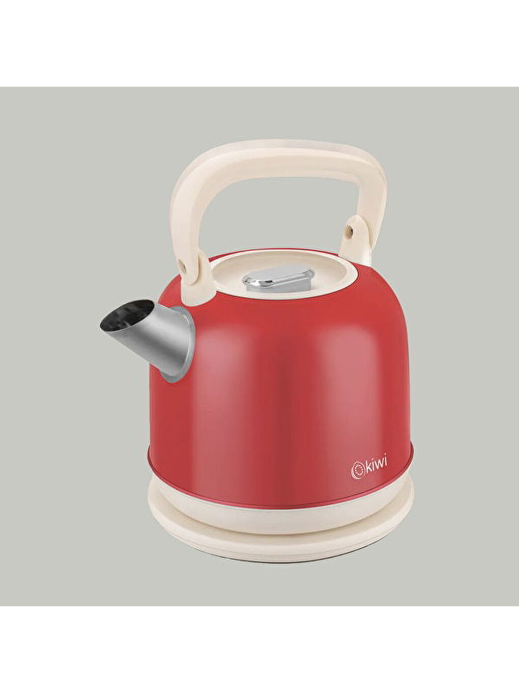 KK-3340 Paslanmaz Çelik Retro Su Isıtıcı Kettle - Kırmızı - 2,2 Litre-1