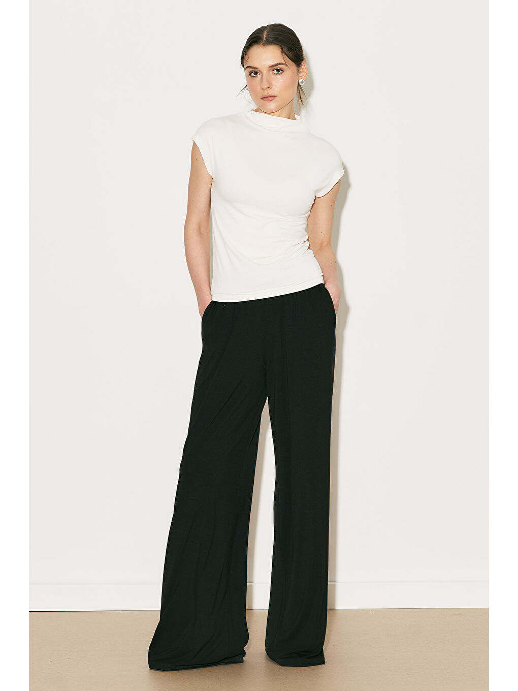 Easy Kolsuz Bluz Ekru