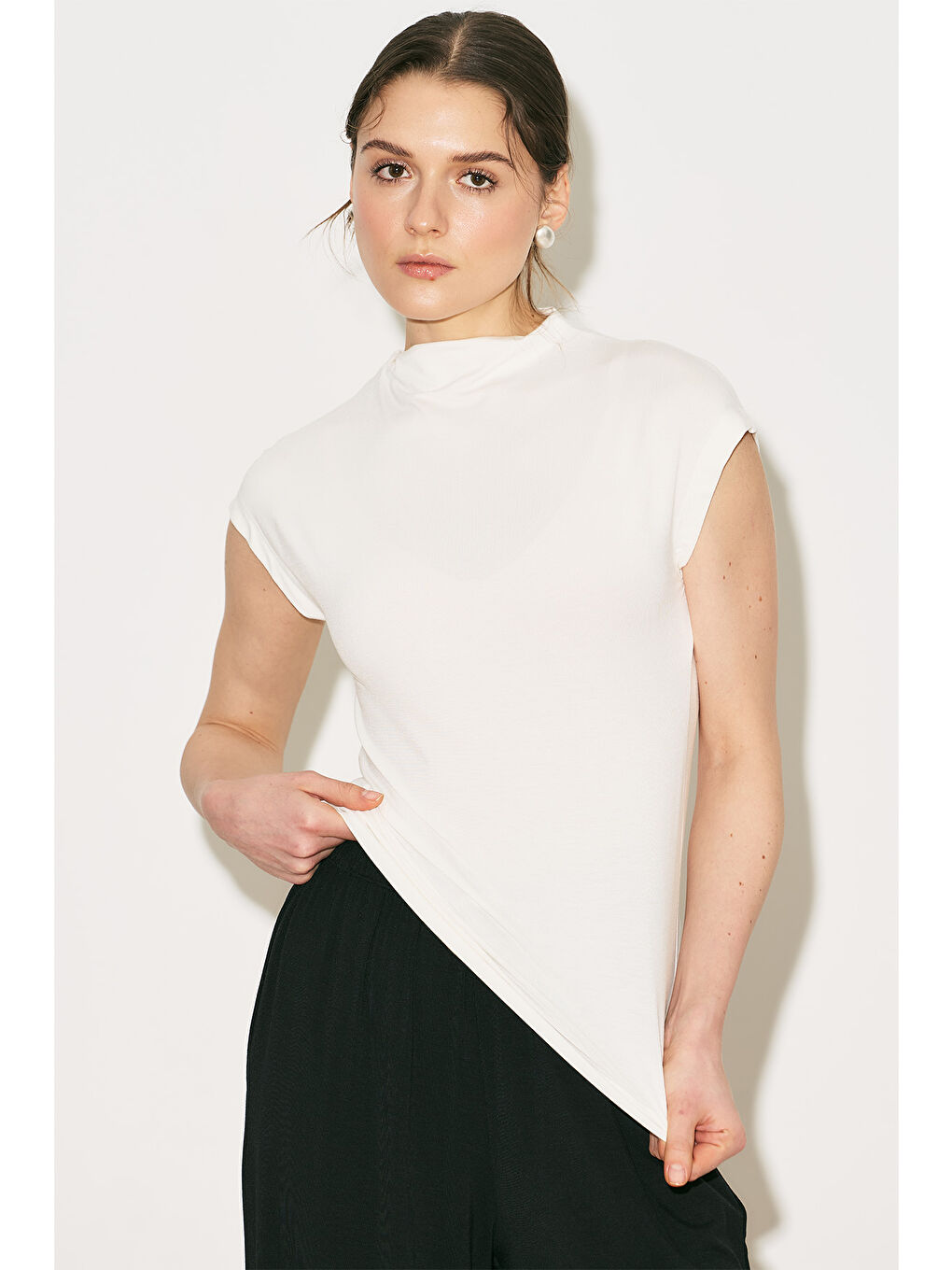 Easy Kolsuz Bluz Ekru-1