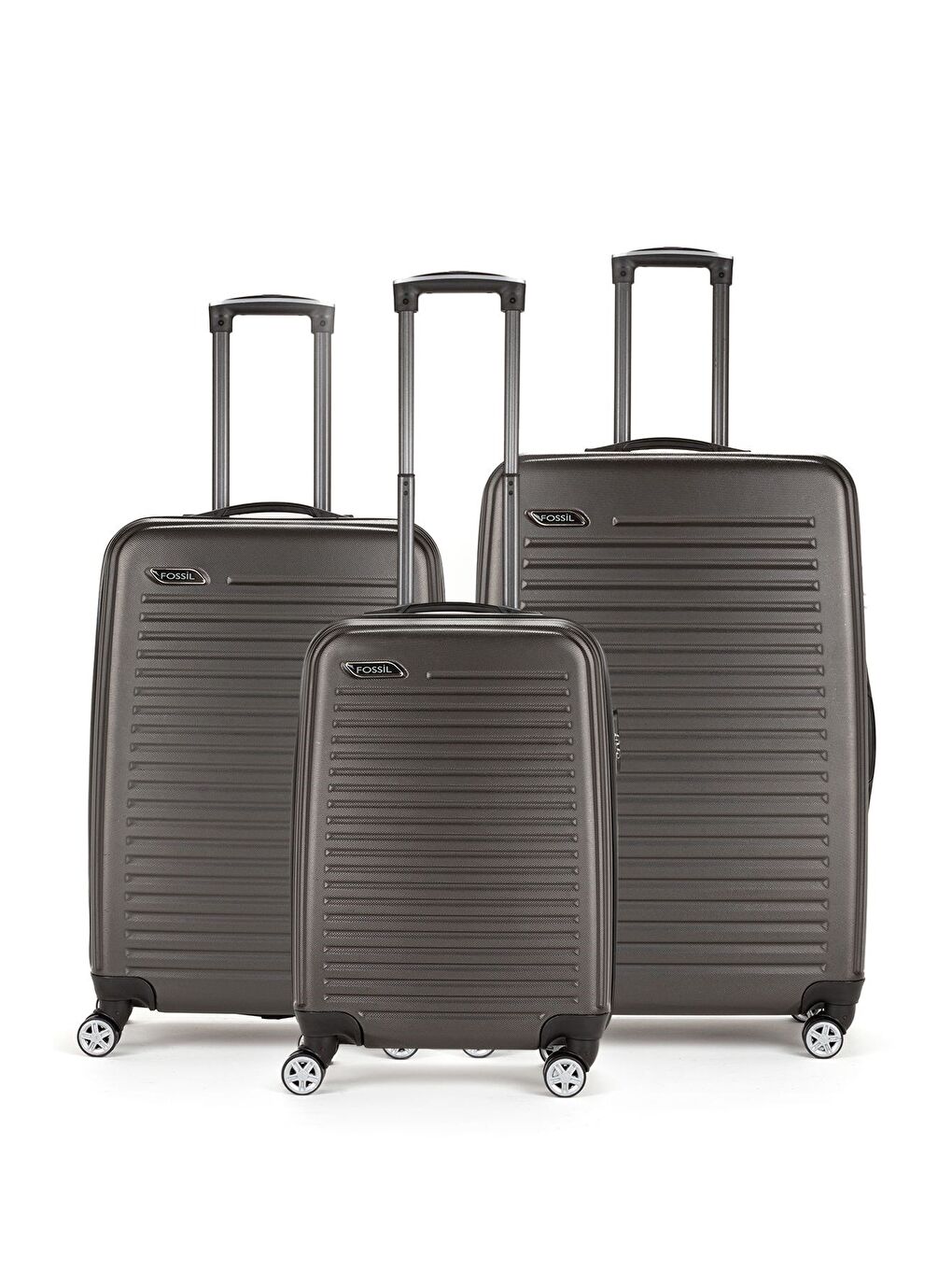 Gri ABS Unisex Kabin Orta Büyük Boy 3'lü Valiz Seti FSL126