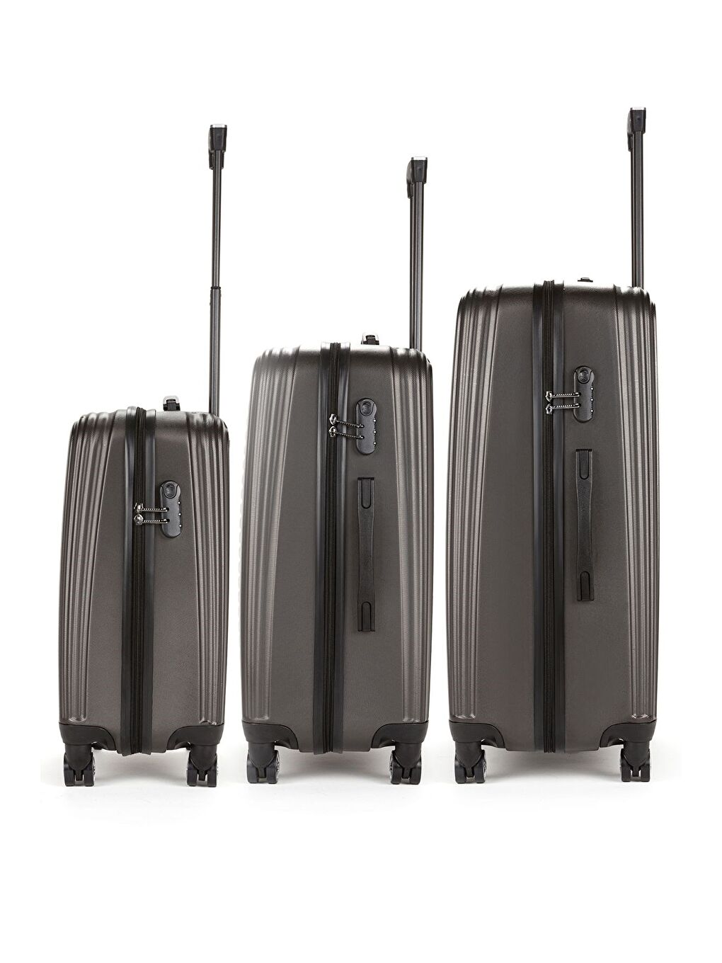 Gri ABS Unisex Kabin Orta Büyük Boy 3'lü Valiz Seti FSL126-1