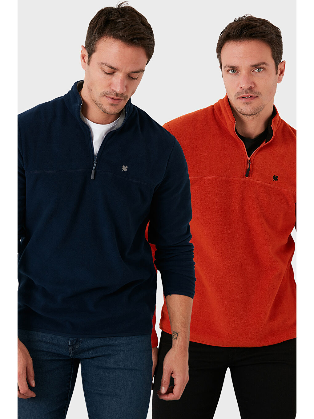 Turuncu Slim Fit Anti-Pilling Tüylenme Yapmayan Şardonlu Soğuk Geçirmez 2'li Paket Polar 5906001S2