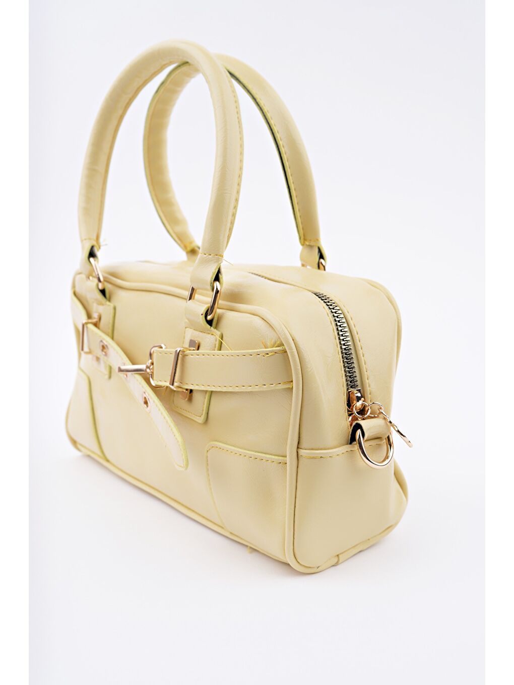 Sarı ROSALİE Kadın Kemer Detaylı El ve Omuz Çantası-1