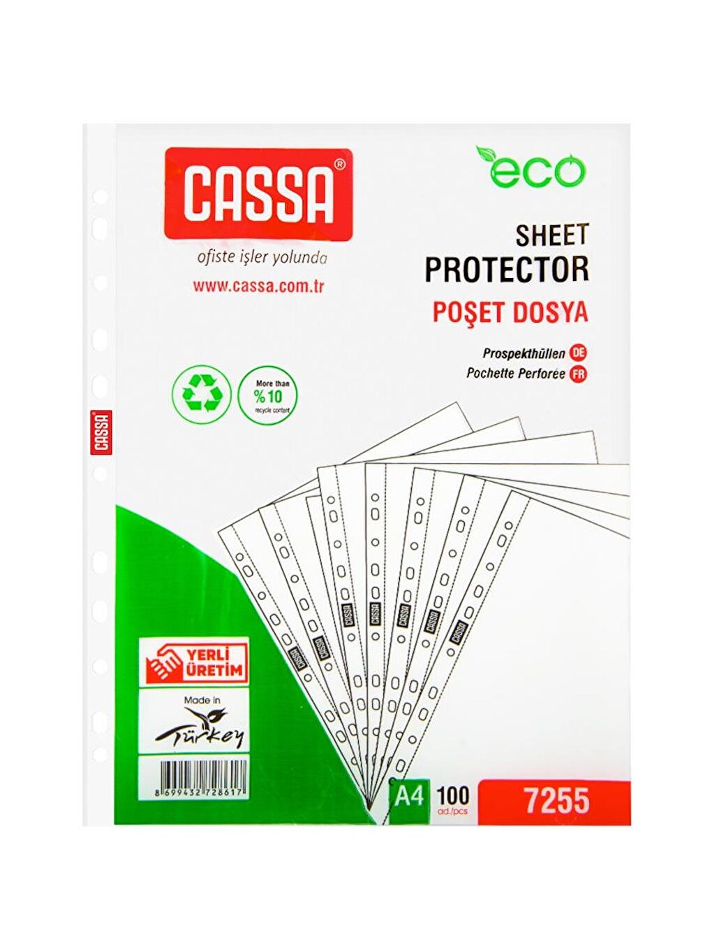 Cassa Poşet Dosya Eco 30 Mikron 100 Lü Paket