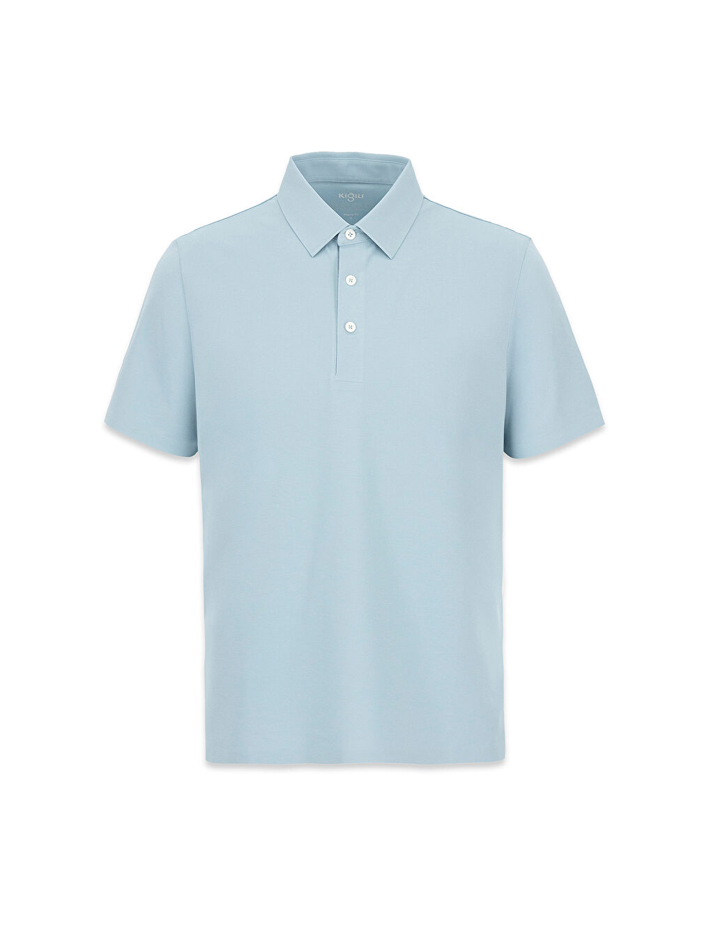 Turkuaz Polo Yaka Regular Fit İpek Karışımlı Dikişsiz Örme Tişört