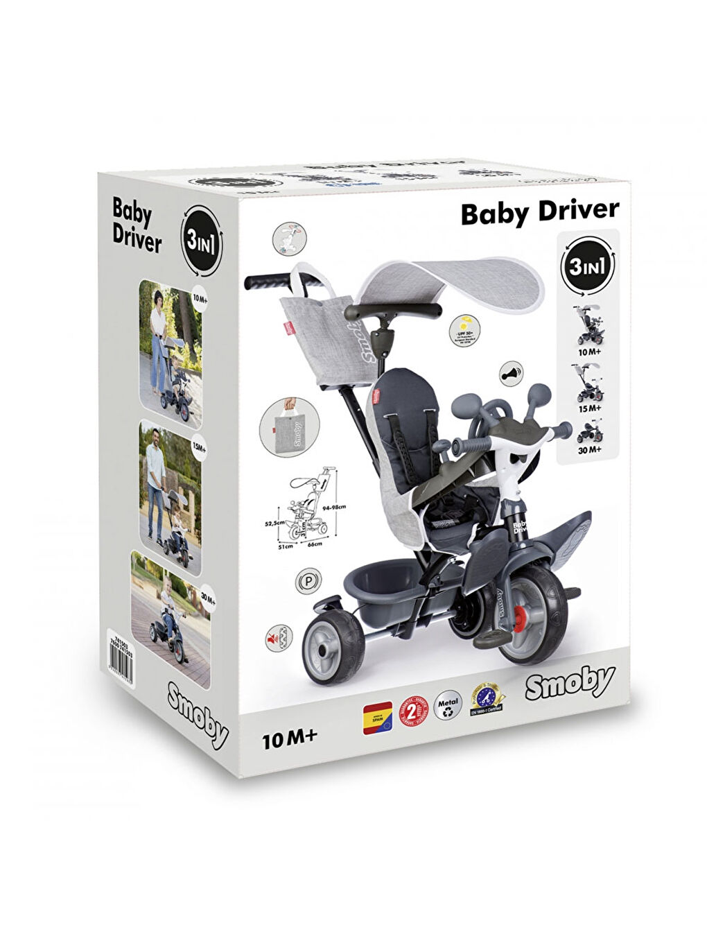 Baby Driver Gri Üç Tekerlekli Bisiklet 7600741503-1