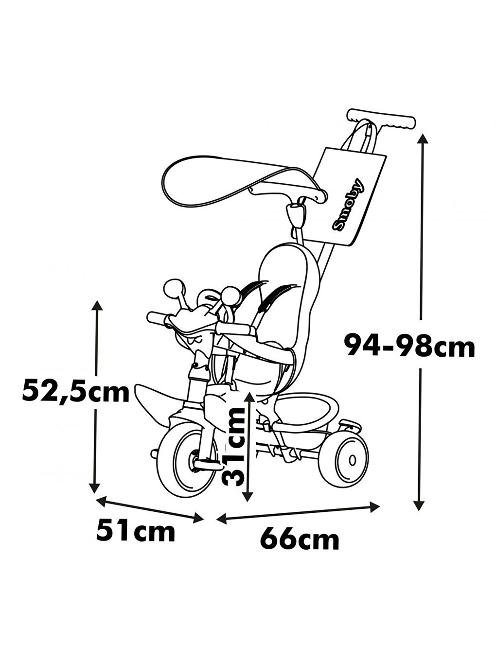 Baby Driver Gri Üç Tekerlekli Bisiklet 7600741503-2