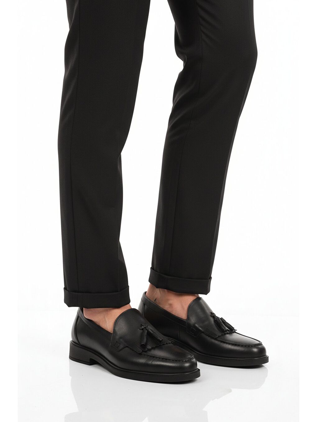 Siyah Hakiki Deri Erkek Casual Ayakkabı 2208 M-1