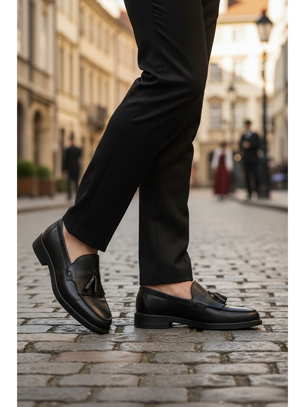 Siyah Hakiki Deri Erkek Casual Ayakkabı 2208 M-2