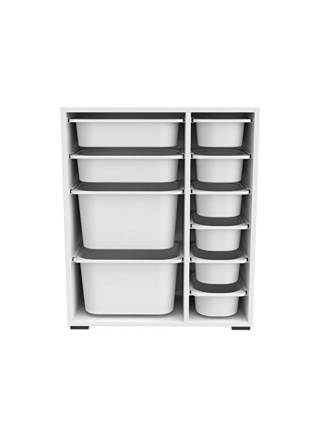 10 Sepetli Çok Amaçlı Oyuncak Dolabı - Beyaz - 83x30x69,5 cm-1