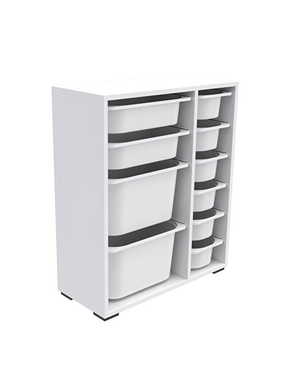 10 Sepetli Çok Amaçlı Oyuncak Dolabı - Beyaz - 83x30x69,5 cm-2