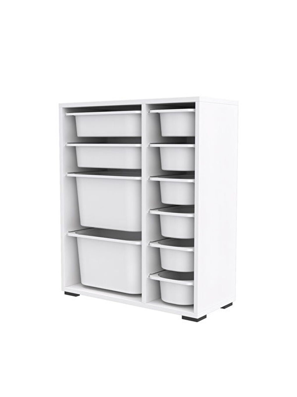 10 Sepetli Çok Amaçlı Oyuncak Dolabı - Beyaz - 83x30x69,5 cm-3