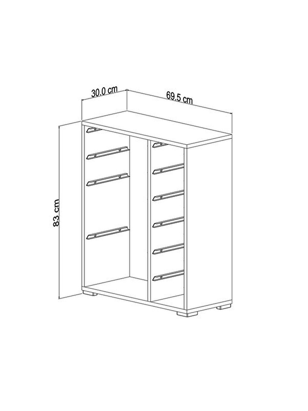 10 Sepetli Çok Amaçlı Oyuncak Dolabı - Beyaz - 83x30x69,5 cm-4