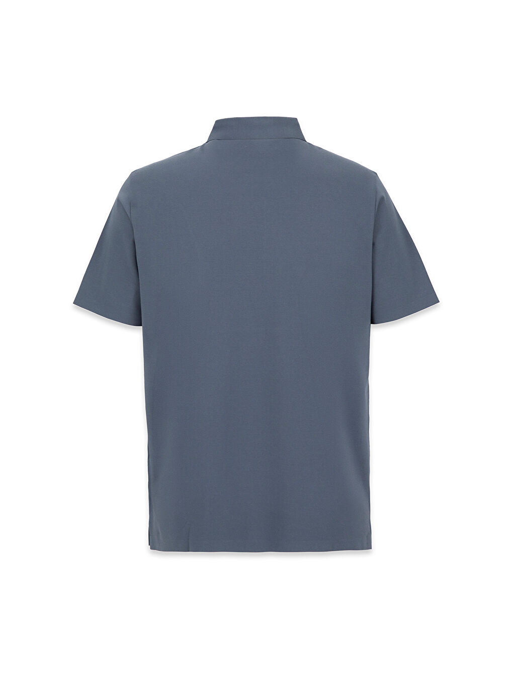 İndigo Polo Yaka Regular Fit İpek Karışımlı Dikişsiz Örme Tişört-1