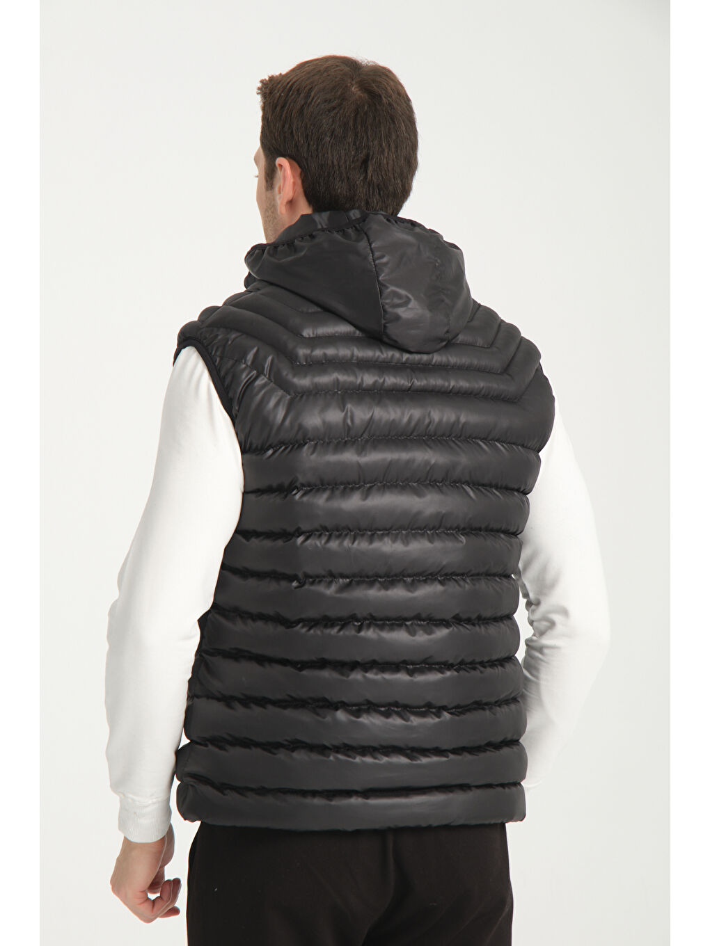 Haki Erkek Kapüşonlu Rodisport Baskılı Yelek 1015-7