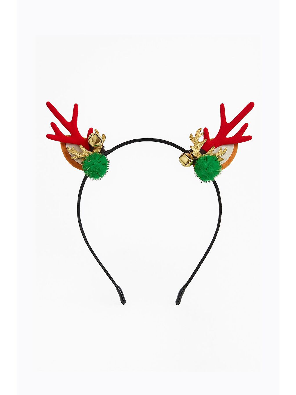 Kırmızı Yılbaşı Zarif Geyik Boynuzu Zilli Taç-2