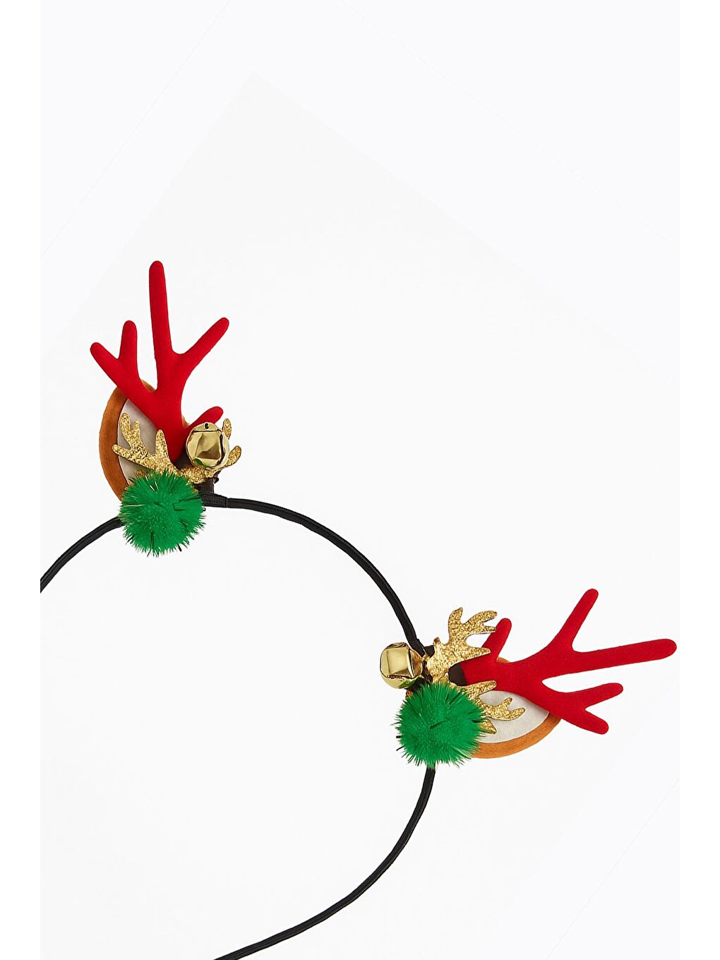 Kırmızı Yılbaşı Zarif Geyik Boynuzu Zilli Taç-3