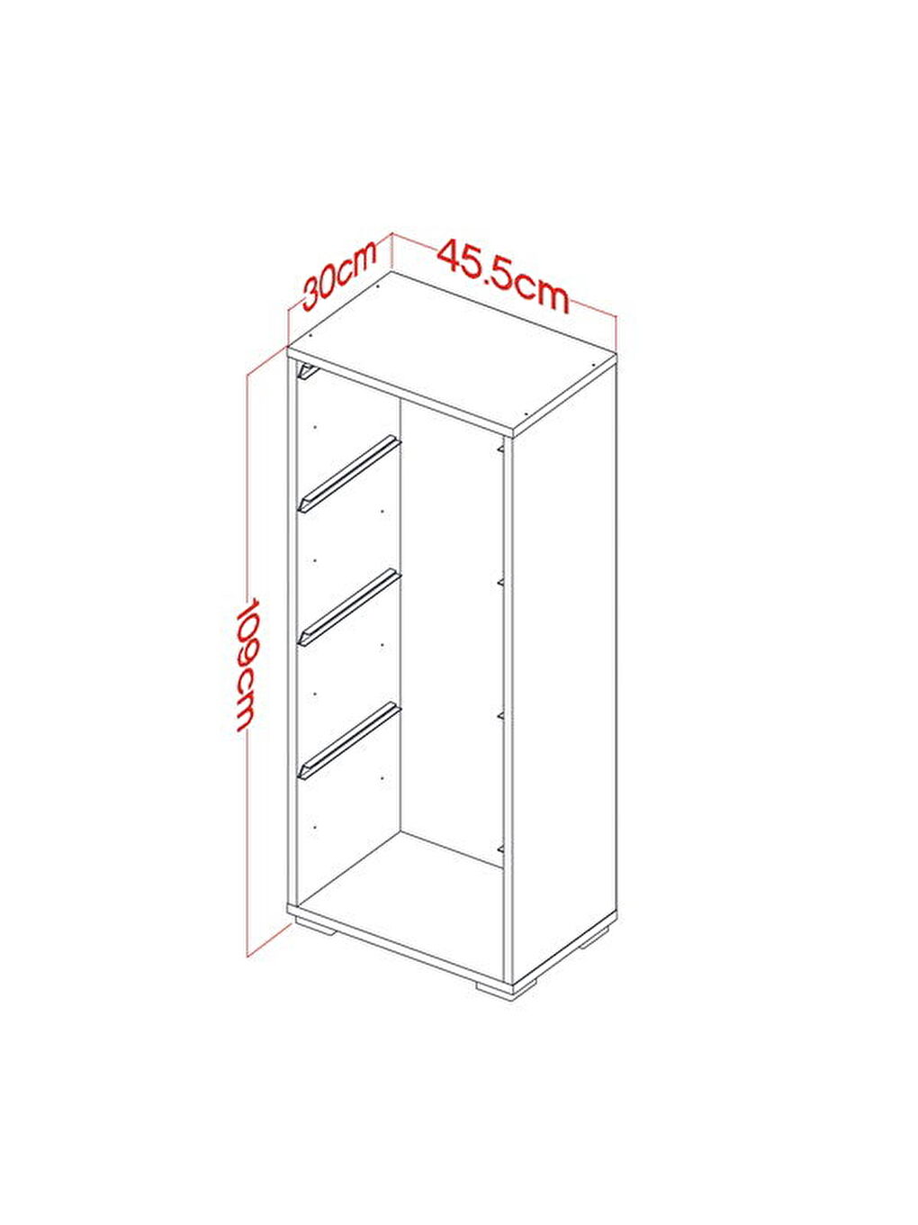 4 Derin Sepetli Çok Amaçlı Oyuncak Dolabı - Beyaz - 109x30x45,5 cm-1
