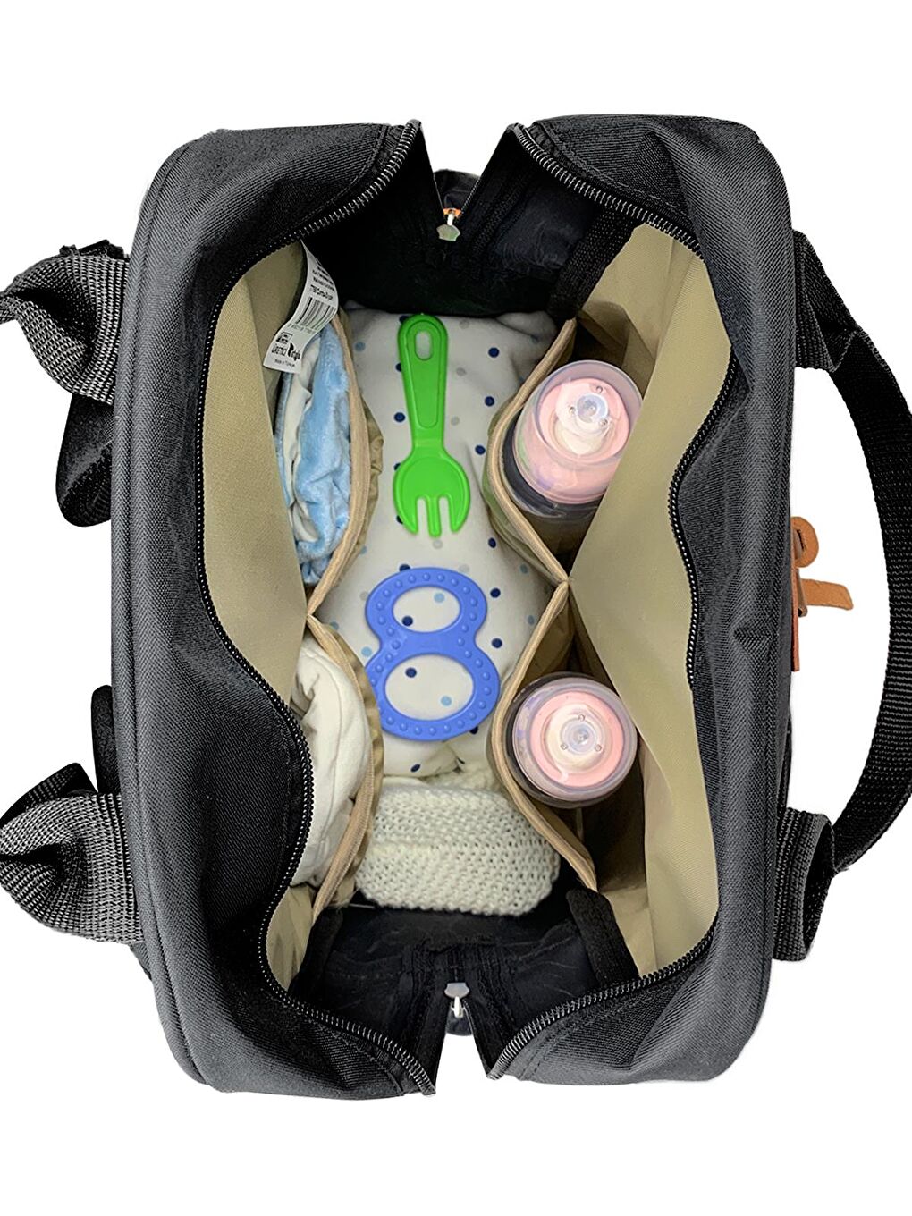 Anne Bebek Bakım Sırt Çantası - Siyah Standart-5