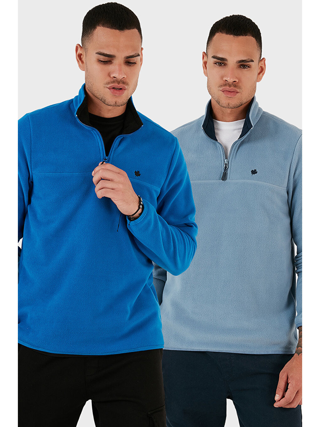 Mavi Slim Fit Anti-Pilling Tüylenme Yapmayan Şardonlu Soğuk Geçirmez 2'li Paket Polar 5906001S2